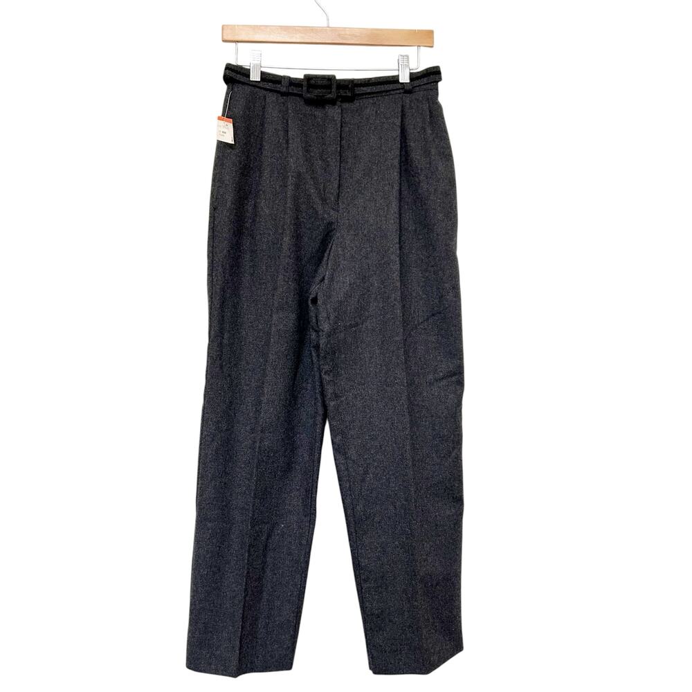 Vintage Russ Petites Gray Wool Blend Trousers Sz 26
